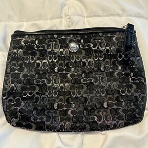 Vintage Black and Metallic Silver Pouch